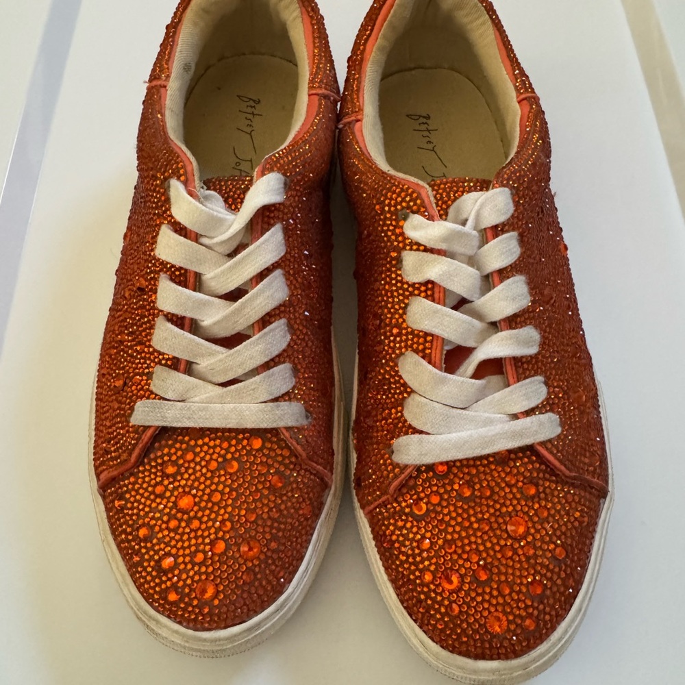 Betsey Johnson Sparkling Orange Sneakers